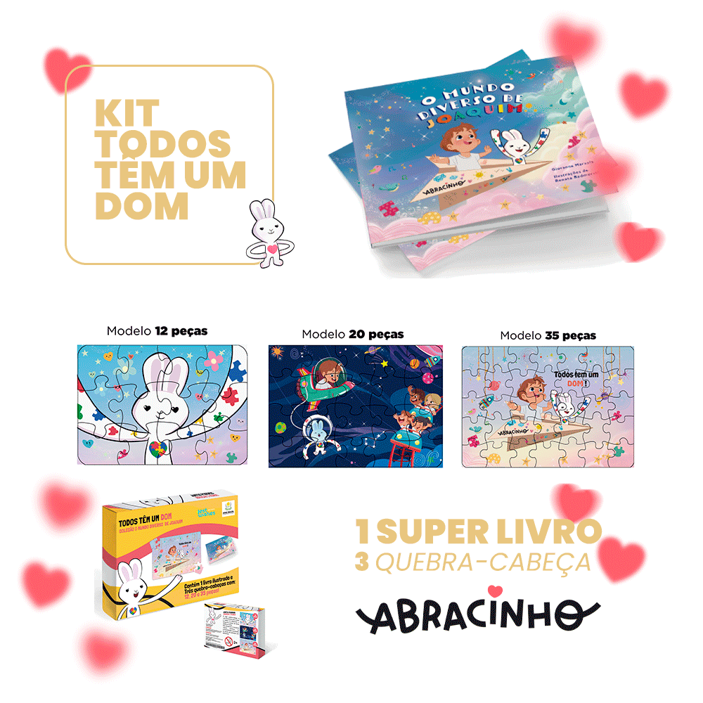 KIT 1 LIVRO + 3 QUEBRA-CABEÇAS 